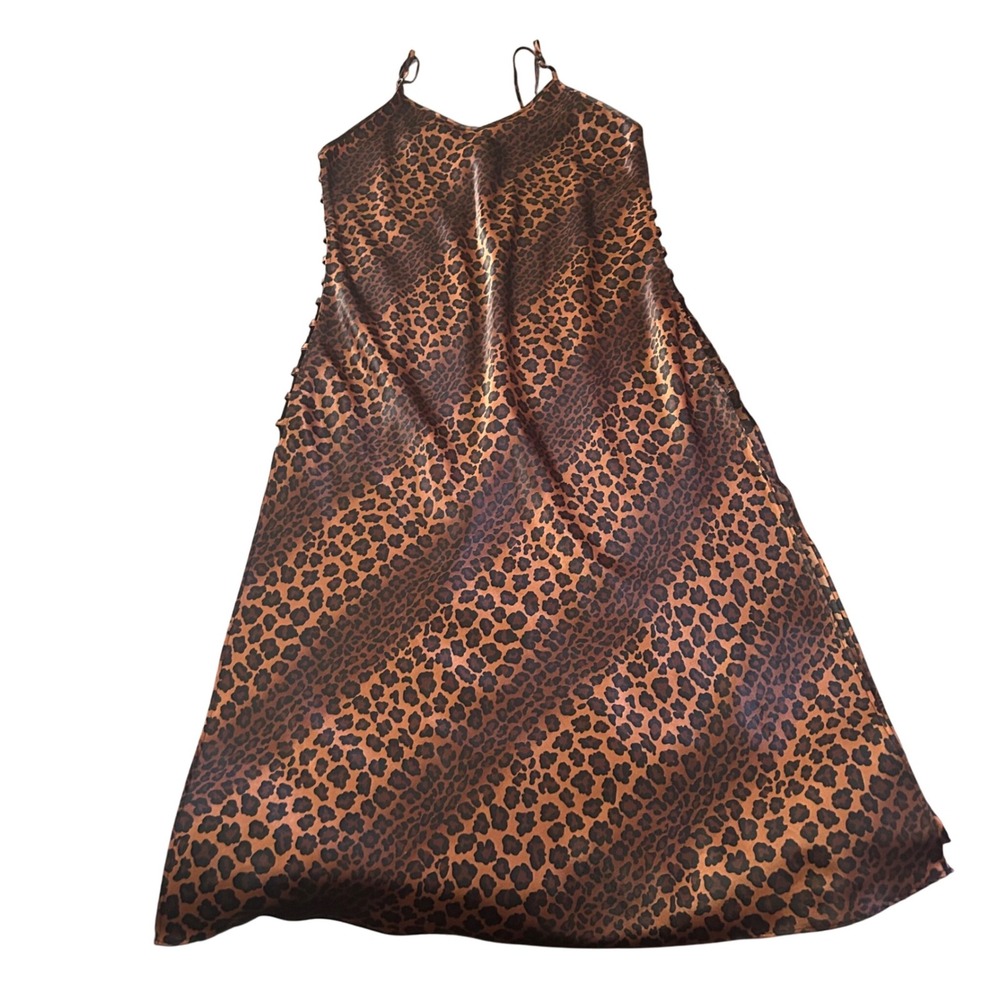 Vintage Secret Treasures Lingerie Sleep Womens Size Large Brown Leopard Pajamas